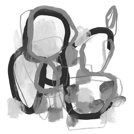 Framed Black &amp; Grey Pendulum I Print