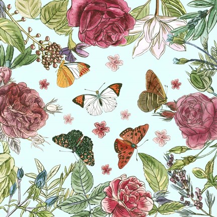 Framed Circular Butterfly I Print