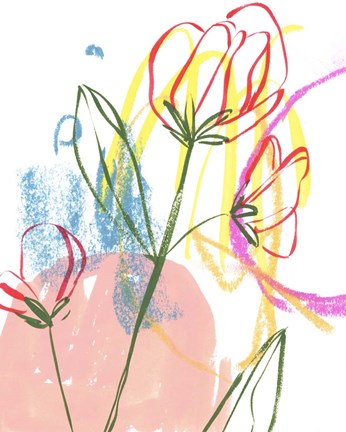 Framed Tulip Formation I Print