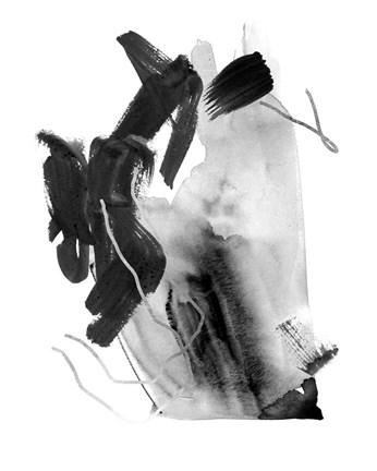 Framed Black &amp; Grey Collide III Print