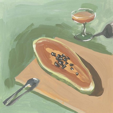 Framed Still Life with Papaya I Print