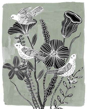 Framed Swallow Dance II Print