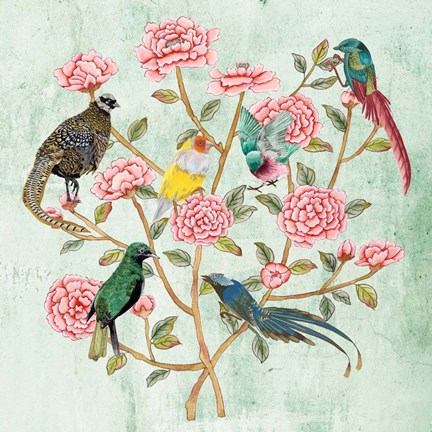 Framed Minty Chinoiserie II Print