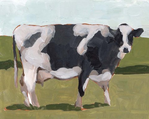Framed Cow Portrait I Print