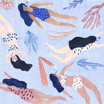 Framed Gone Swimming III Print