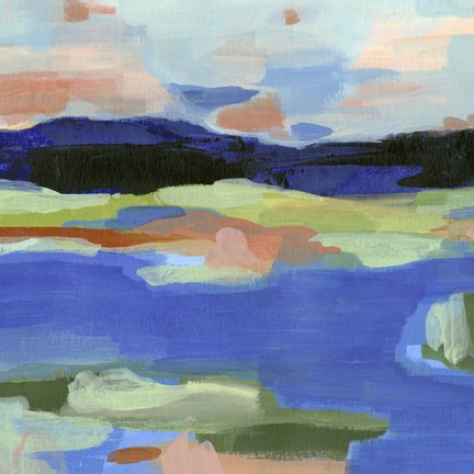 Framed Blue Landing II Print