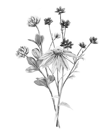 Framed Garden Cluster I Print