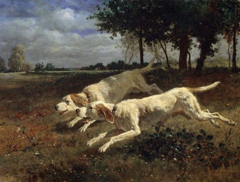Framed Running Dogs, 1853 Print