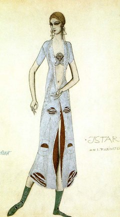 Framed Costume design for Ida Rubinstein as Ishtar, 1924 Print