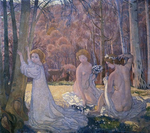 Framed Figures in Spring Landscape (Sacred Grove), 1897 Print
