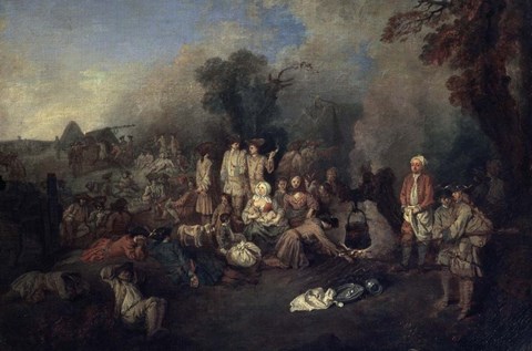 Framed Bivouac, c1710 Print