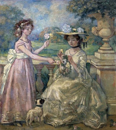Framed Two Girls on a Terrace, 1903 Print