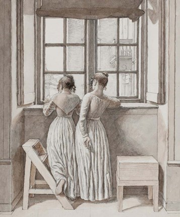 Framed At a Window in the Artist&#39;s Studio, 1852 Print
