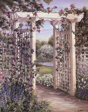 Framed Garden Escape I Print