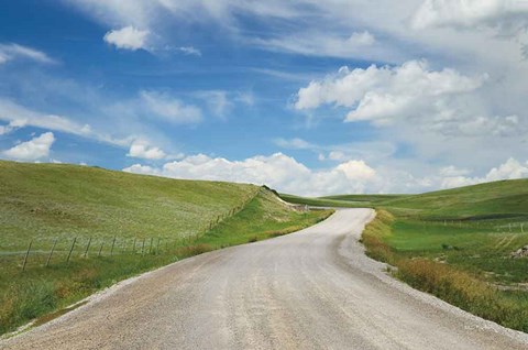 Framed Gravel Road Near Choteau Montana I Print