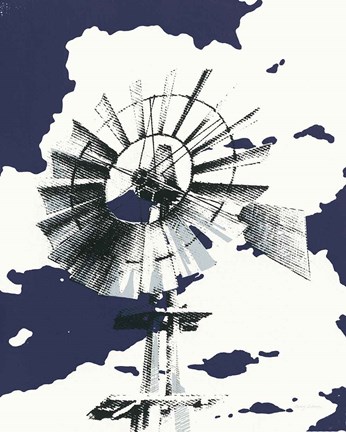 Framed Texas Wind Navy Crop Print