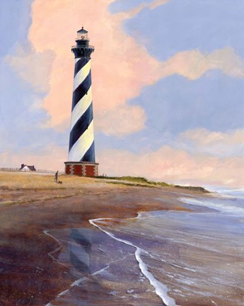 Framed Cape Hatteras with Gentle Surf Print