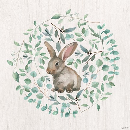 Framed Rabbit Leaves Print