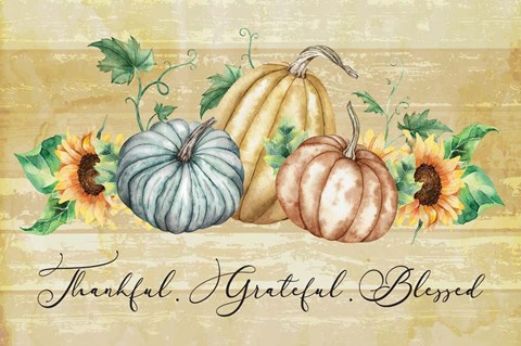 Framed Thankful Grateful Blessed Print