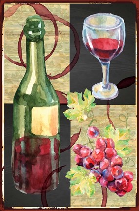 Framed Kitchen Wine Print
