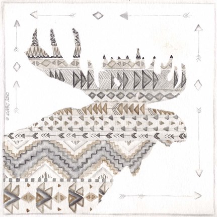 Framed Patterned Moose Print