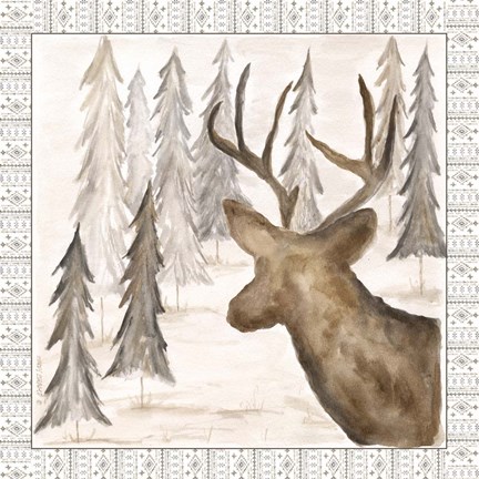 Framed Deer w/ Border Print