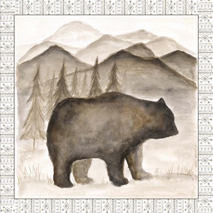 Framed Bear w/ Border Print