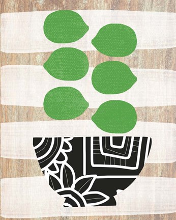 Framed Bowl of Limes Print