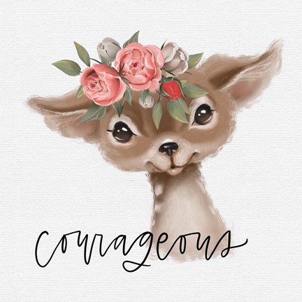 Framed Courageous Deer Print