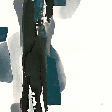 Framed Black and Dark Teal II Print