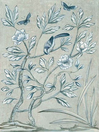 Framed Shimmering Garden II Print