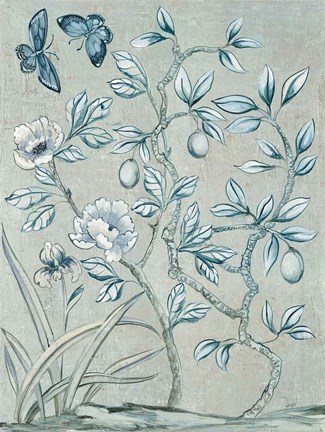 Framed Shimmering Garden I Print