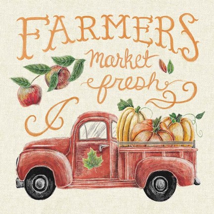 Framed Harvest Chalk VII Linen Print