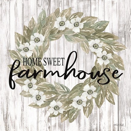 Framed Home Sweet Farmhouse Wreath Print