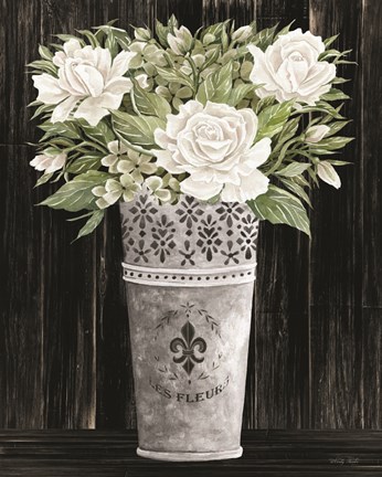 Framed Punched Tin Floral III Print