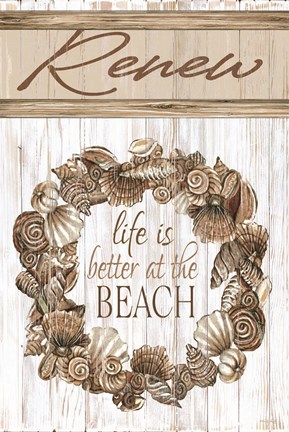 Framed Renew Shell Wreath Print
