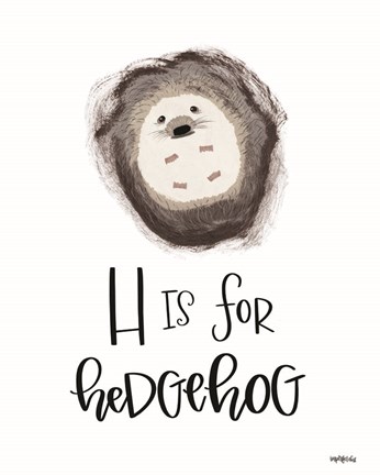Framed H is for Hedgehog Print