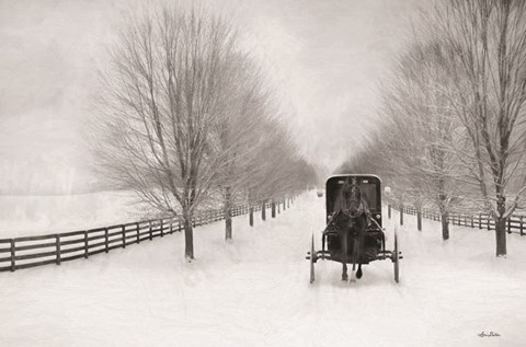 Framed Snowy Amish Lane Print