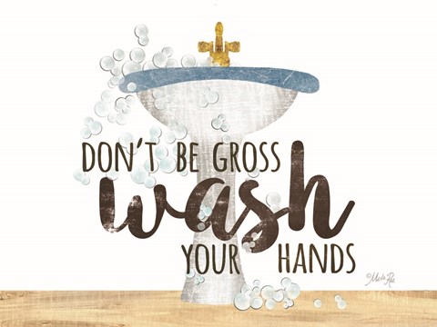 Framed Wash Your Hands Sink Print
