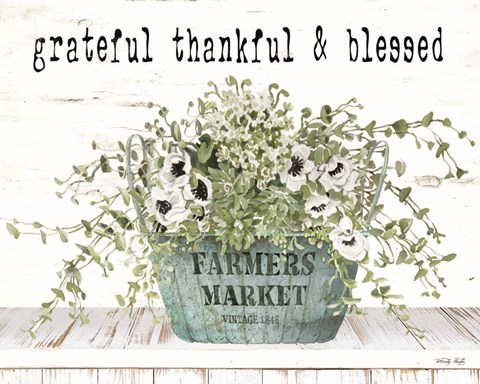 Framed Grateful Thankful &amp; Blessed Print
