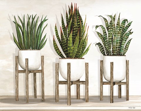 Framed White Pots on Stands I Print