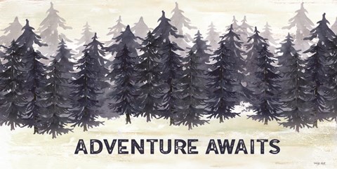 Framed Navy Trees Adventure Print