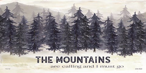 Framed Navy Trees The Mountains Print