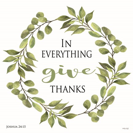 Framed In Everything Give Thanks Wreath Print