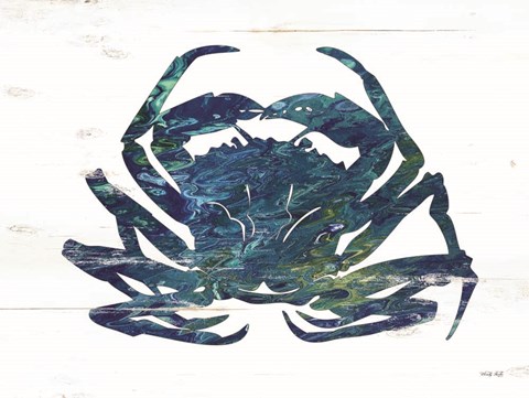 Framed Blue Coastal Crab Print