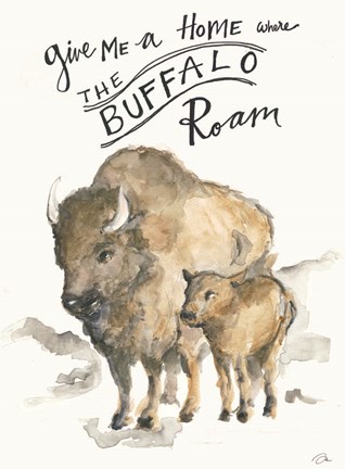 Framed Buffalo Roam Print