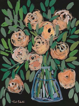 Framed Moon Garden in a Vase Print