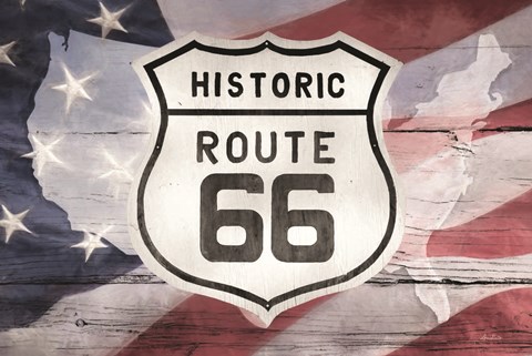 Framed Patriotic Route 66 Print
