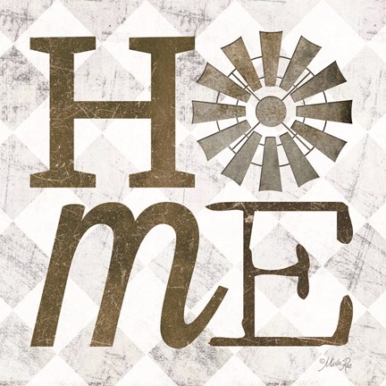 Framed Home with Windmill III Print