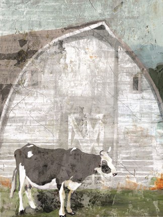 Framed Barn with Cow Print